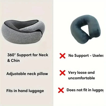 Memory Foam U-Shaped Travel Neck Pillow – Snail Style Portable Support Carry Bag