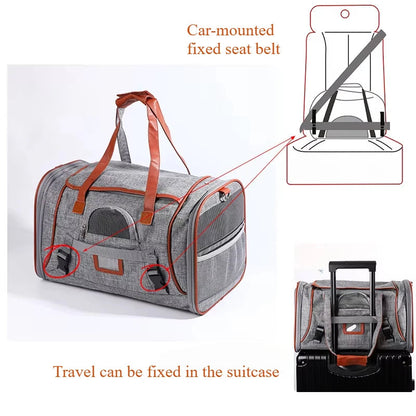 Luxury Foldable Pet Travel Bag – Airline-Approved Breathable Carrier for Cats & Dogs Dealprice.co.uk