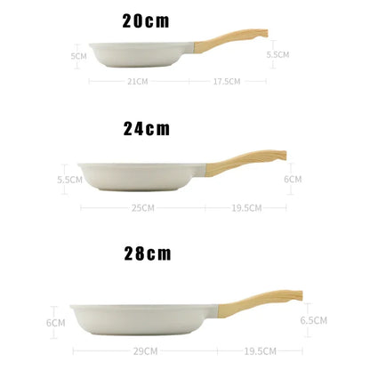 Medical Stone Ceramic Cookware for Gas & Induction - Non-Stick Wok Frying Pan