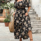 Plus Size Boho Floral Maxi Dress – Elegant Square Neck | Knot Front