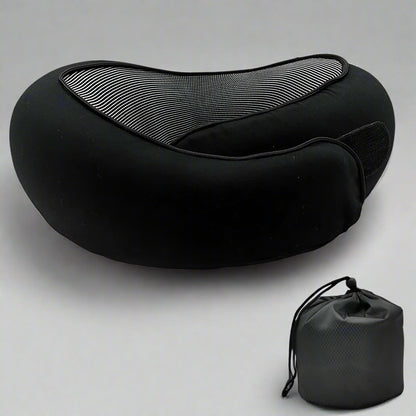 Memory Foam U-Shaped Travel Neck Pillow – Snail Style Portable Support Carry Bag