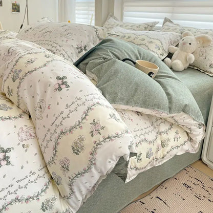 Pink Floral Duvet Cover Bedding Set – Ultra Soft Comfort Microfiber Bed cover