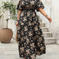 Plus Size Boho Floral Maxi Dress – Elegant Square Neck | Knot Front