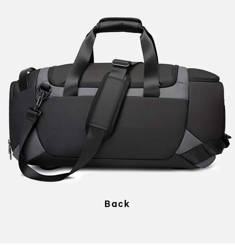 Men's Waterproof Gym Duffel Bag –  Bag with Shoe Compartment, Wet/Dry Separation