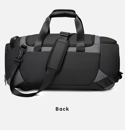 Men's Waterproof Gym Duffel Bag –  Bag with Shoe Compartment, Wet/Dry Separation