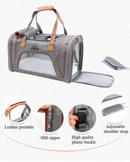 Luxury Foldable Pet Travel Bag – Airline-Approved Breathable Carrier for Cats & Dogs Dealprice.co.uk