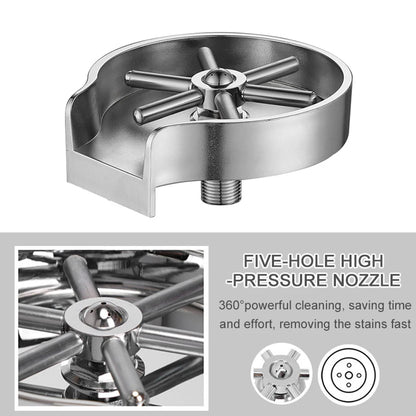 Glass Rinser for Kitchen Sink – Stainless Steel Bottle & Cup Washer Attachment