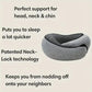 Memory Foam U-Shaped Travel Neck Pillow – Snail Style Portable Support Carry Bag