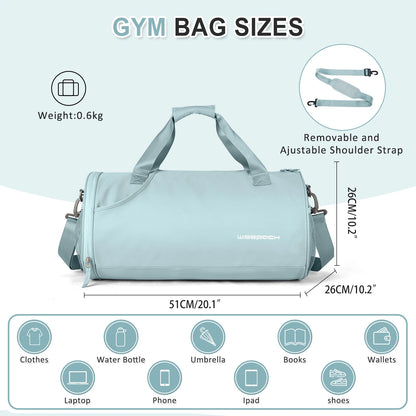 Women’s Waterproof Gym, Yoga & Weekend Bag with Shoe Compartment