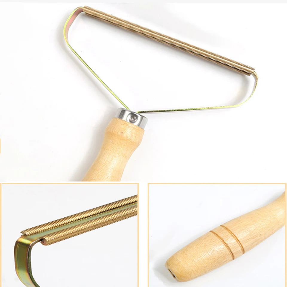 Portable Wooden Lint Remover – Manual Pet Hair & Fabric Shaver Brush Dealprice.co.uk