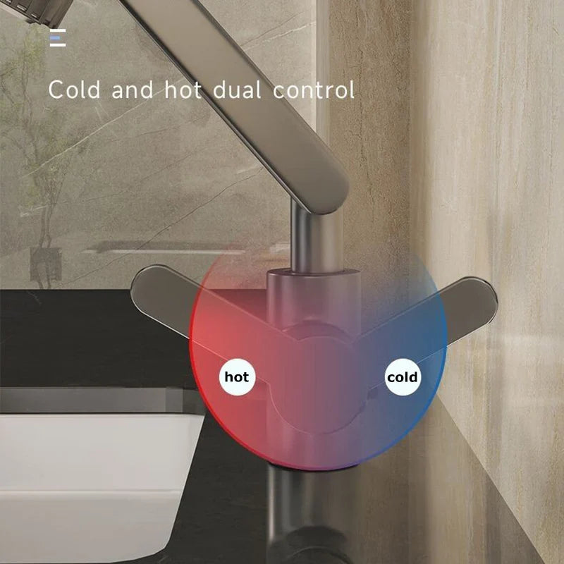 Rotating Robotic Arm Bathroom Tap –  360° Swivel Mixer Faucet for Basin & Sink