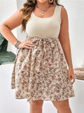 Plus Size Floral Knit Summer Dress – Sleeveless, Casual & Elegant