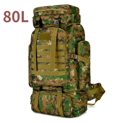 80L/100L Tactical Mountaineering Backpack – Large Capacity Hiking & Camping Bag Dealprice.co.uk