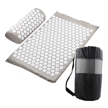 Acupressure Yoga Mat and Pillow Set for Back Pain Relief & Stress – Massage Spike Mat
