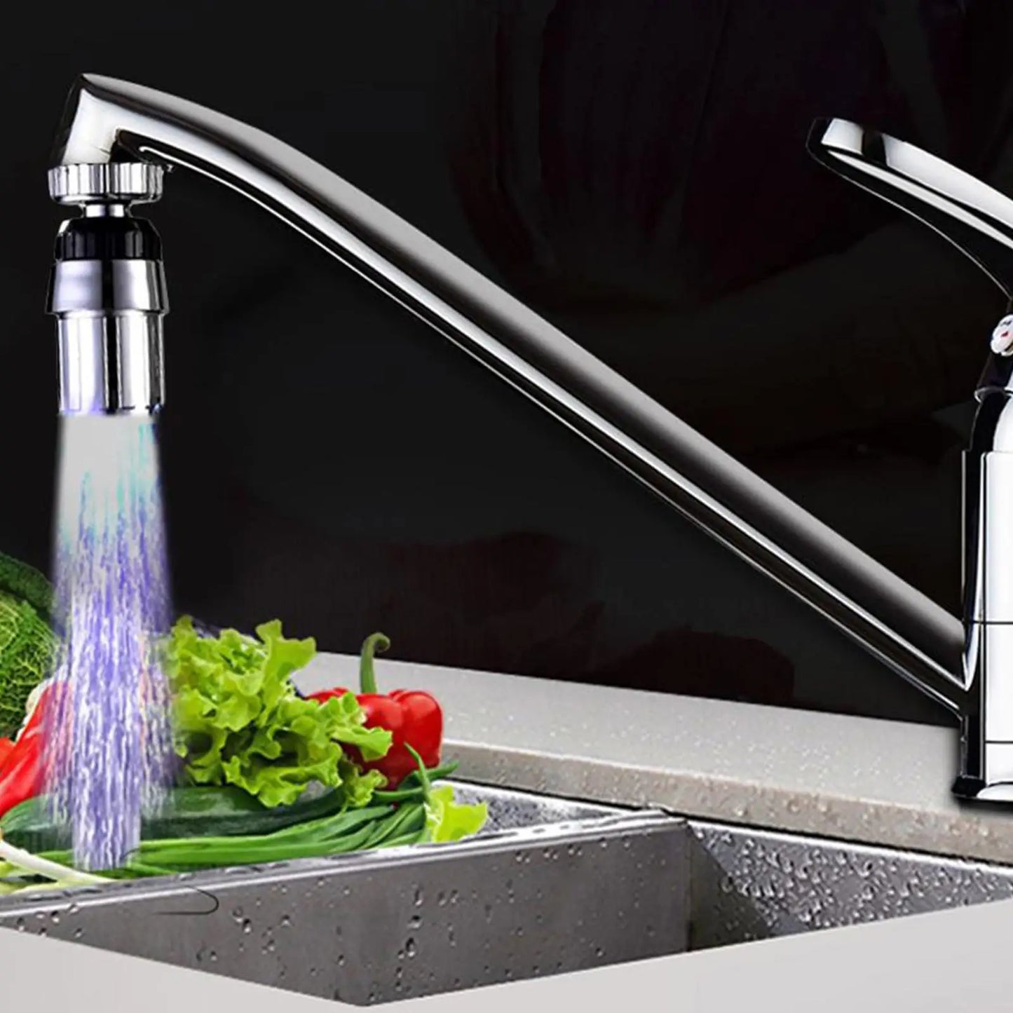 LED Colour-Changing Tap Light 7-Colour LED Tap Light for Kitchen & Bathroom