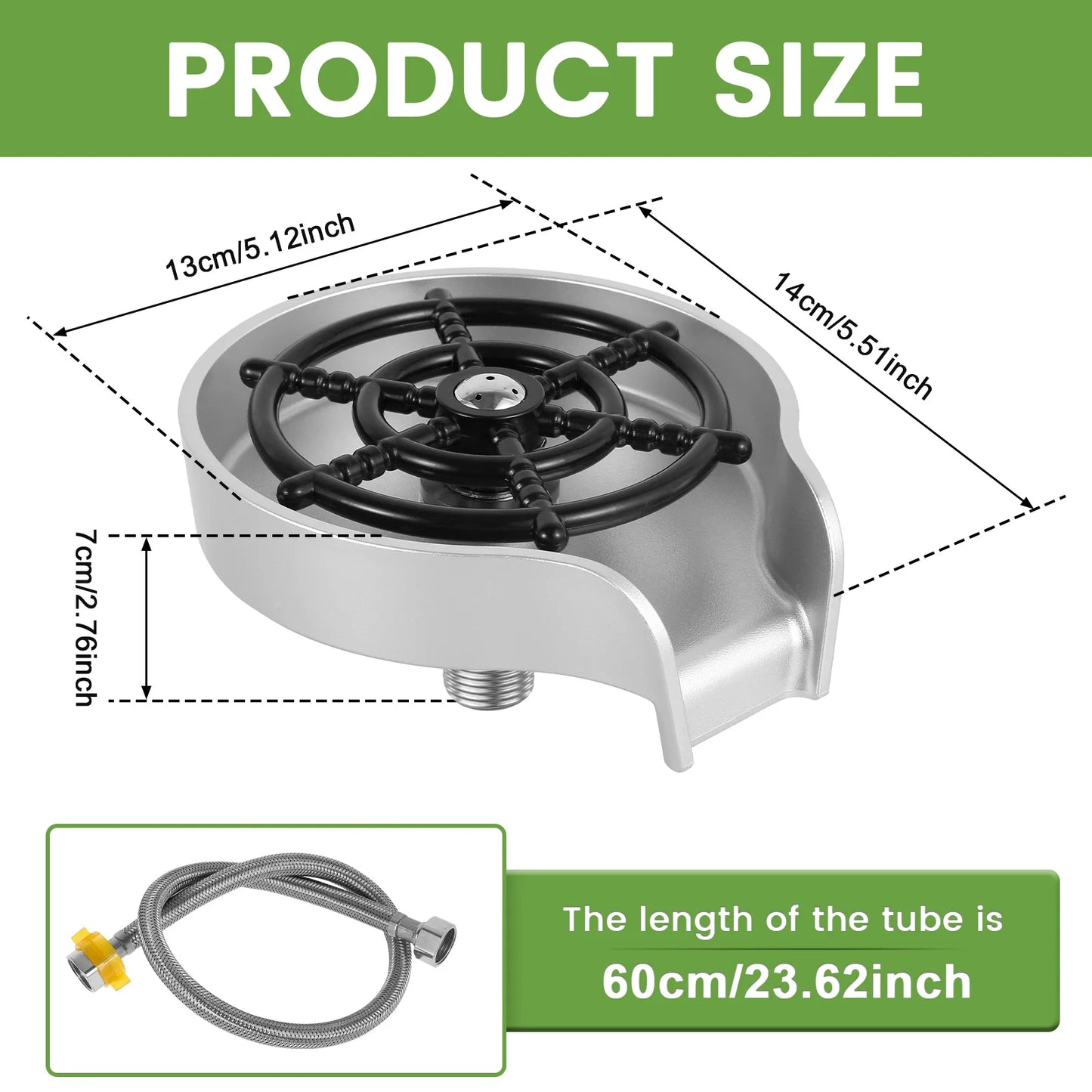 Automatic Glass Rinser for Kitchen Sink – Stainless Steel Bottle & Cup Washer