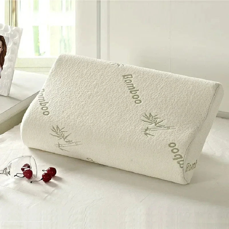 Orthopedic Bamboo Fiber Memory Foam Pillow – Neck Support and Comfort