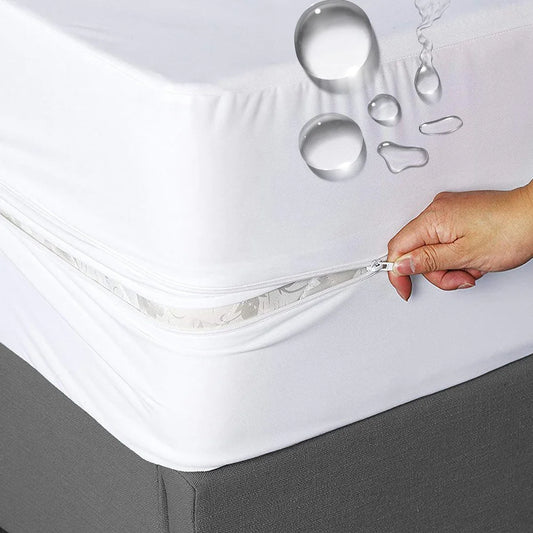 6-Sided Zippered Waterproof Mattress Cover – Fully Enclosed Dustproof Protector