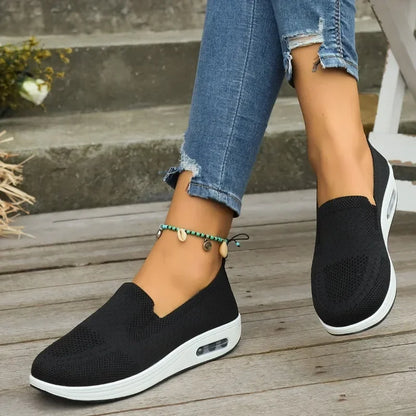 Women's Trainers Slip On Air Cushion Arch Support Memory Foam Walking Sneakers