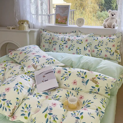 Pink Floral Duvet Cover Bedding Set – Ultra Soft Comfort Microfiber Bed cover