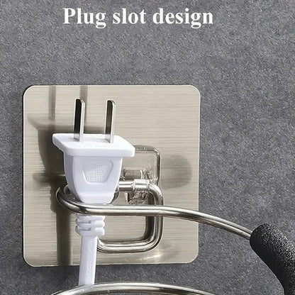 No-Drill Wall-Mounted Stainless Steel Hair Dryer Holder Dealprice.co.uk