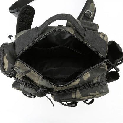 Fishing Tackle Sling Backpack – Fishing Gear Storage Bag with Rod Holder Storage