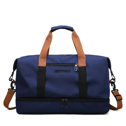 Waterproof Gym Duffle Bag – Dry/Wet Separation, Carry-On Weekender Bag