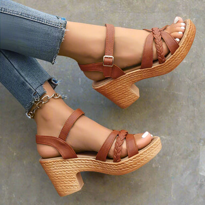 Women's Summer Gladiator Platform Sandals – Stylish Comfort Buckle Up in Style