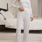 Cute Bowknot Print Pyjama Set – Full Sleeve Loungewear for Women, Autumn Nightwear