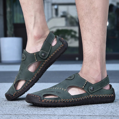 New Handmade Summer Sandals for Men – Breathable Outdoor Leather Shoes