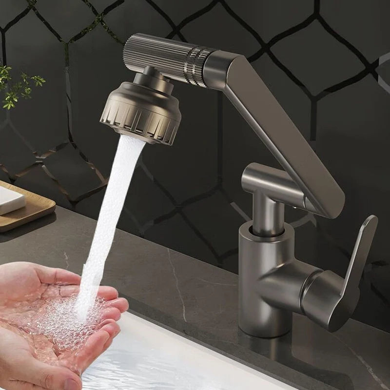 Rotating Robotic Arm Bathroom Tap –  360° Swivel Mixer Faucet for Basin & Sink