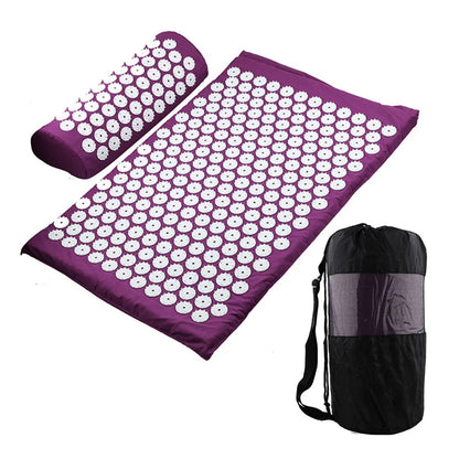 Acupressure Yoga Mat and Pillow Set for Back Pain Relief & Stress – Massage Spike Mat