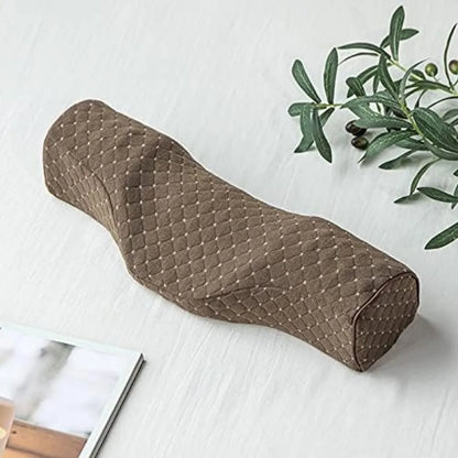 Cylindrical Memory Foam Neck Pillow – Ergonomic Bolster for Back Sleepers