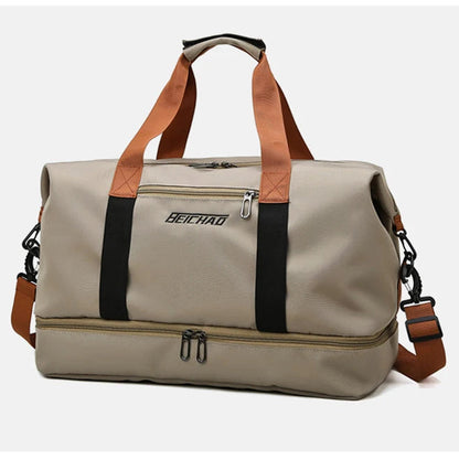 Waterproof Gym Duffle Bag – Dry/Wet Separation, Carry-On Weekender Bag