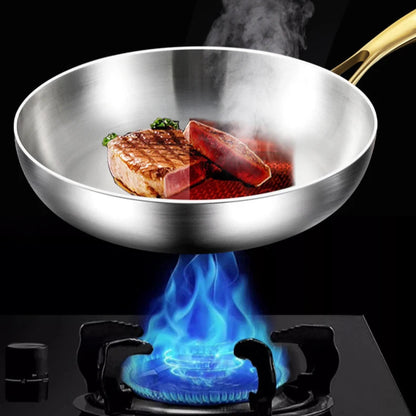 316 Stainless Steel Non-Stick  Frying Pan Wok- Pro-Grade Cooking with Zero Toxins