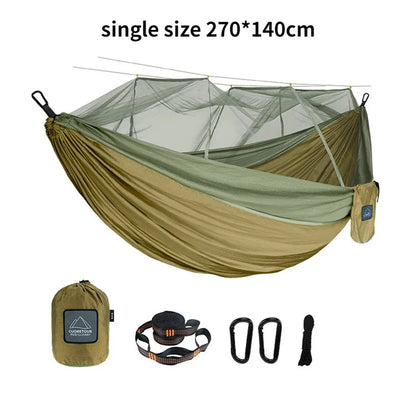 Single and Double Camping Hammock  with Mosquito Net Dealprice.co.uk