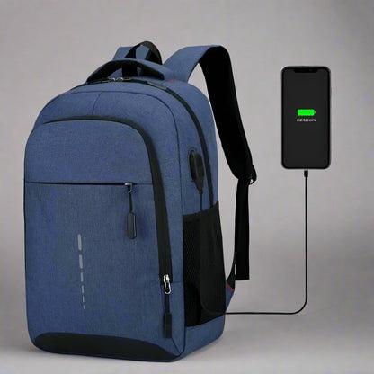 Large Capacity Travel Backpack Oxford Fabric Laptop Bag with USB Charging Port