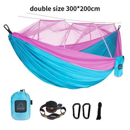 Single and Double Camping Hammock  with Mosquito Net Dealprice.co.uk