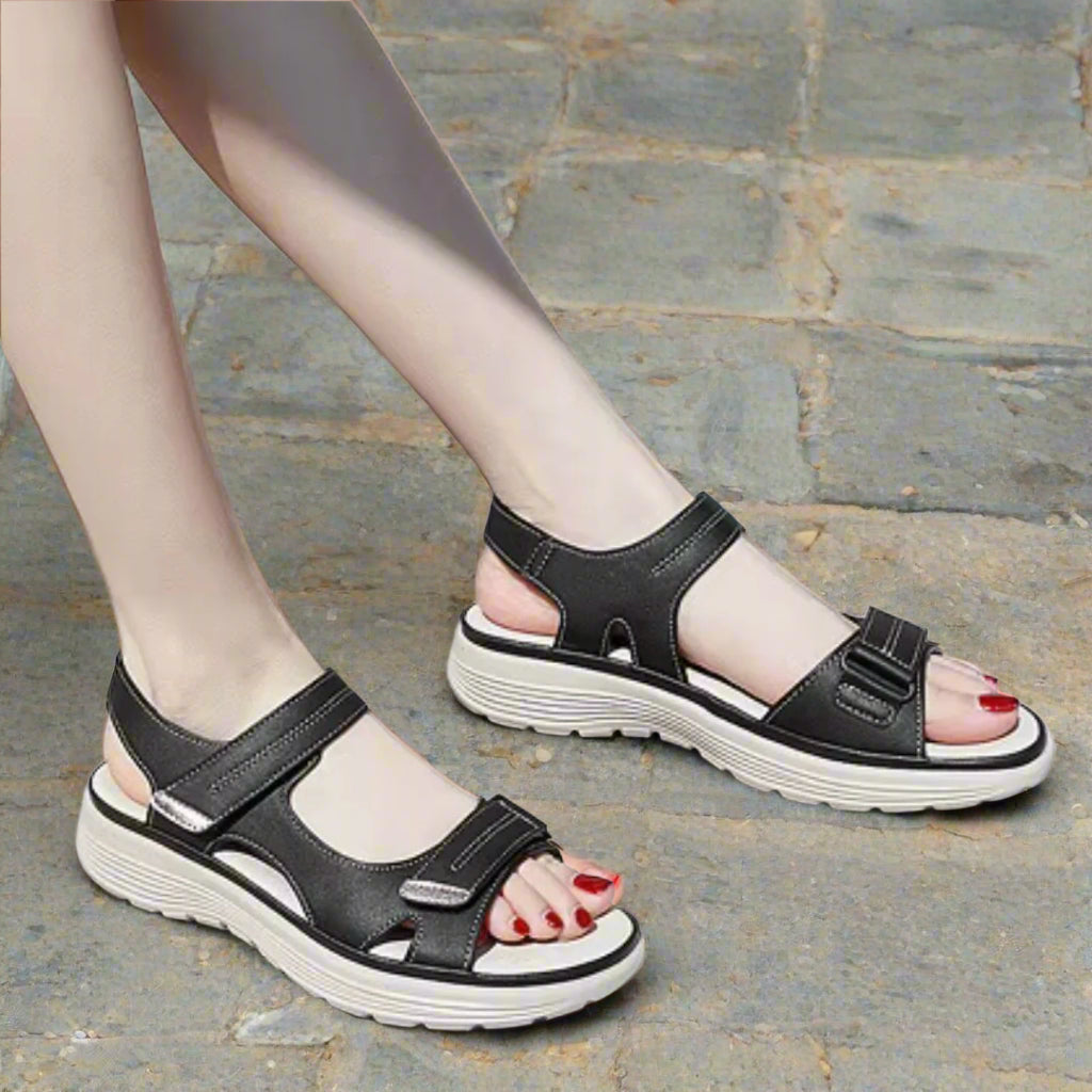 Summer Elegant Women Genuine Leather Sandals – Lightweight Sporty Style
