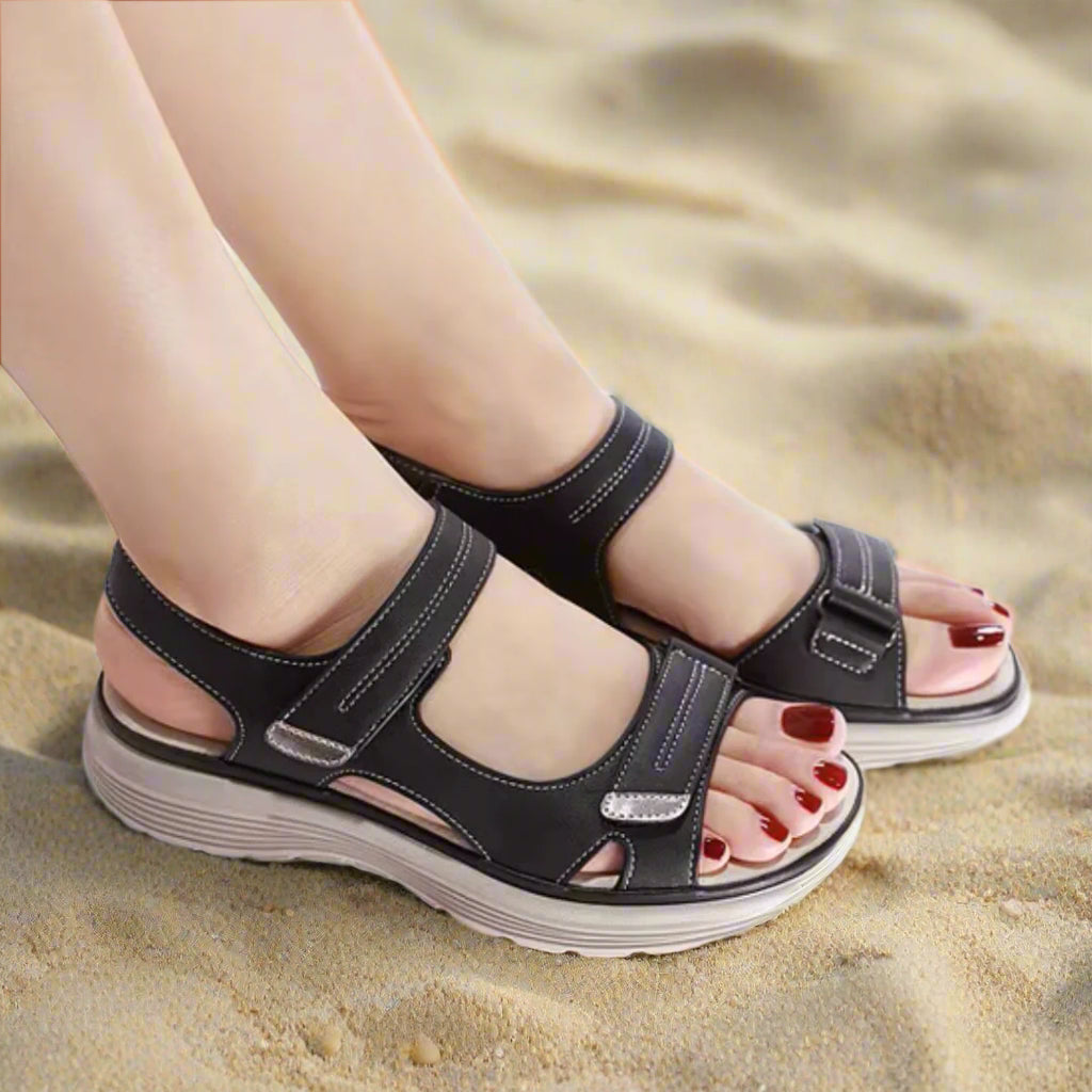 Summer Elegant Women Genuine Leather Sandals – Lightweight Sporty Style