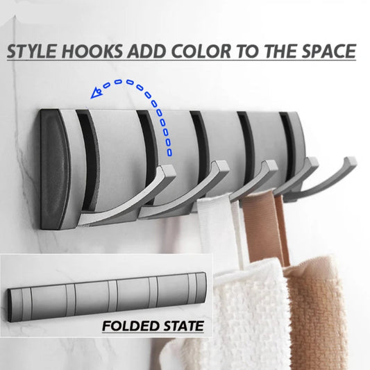 Wall-mounted hooks with folded and extended states, featuring the brand 'WUNMONE'.